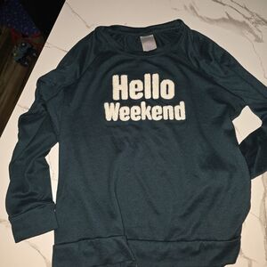 Teal 'Hello Weekend' Women's Sweater Pair Of 2